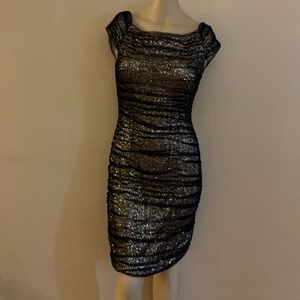 Lauren sequined black and gold cocktail dress size 8